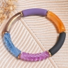 Buntes Tubeperlen-Armband – Elastisch, Boho, Festival, Hippie