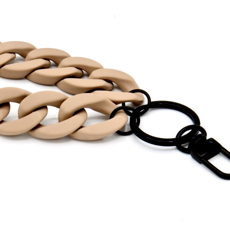 Schlüsselanhänger mit Karabiner Beige