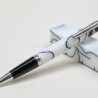 Chrom Kugelschreiber Elegant  Black und White  Acryl