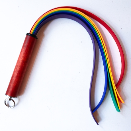 Pop Art/Rainbow. 61cm/24 Gummipeitsche mit 6 Strängen