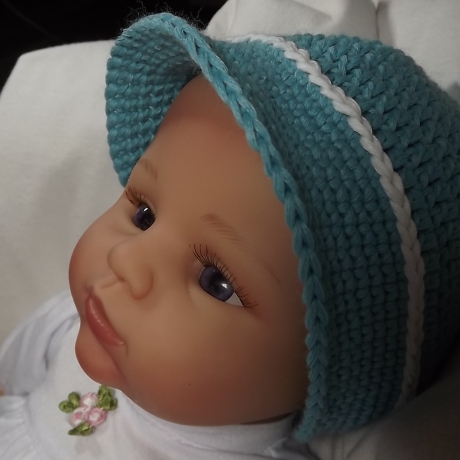 Baby Schirmmütze, Mütze, Türkisblau, U:37-40 cm 