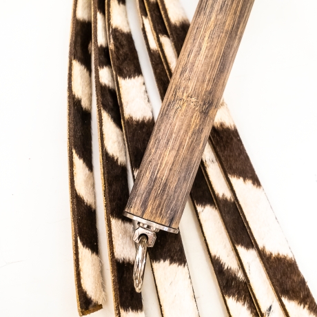 Zebra! 53cm/21 Peitsche aus echtem Zebrafell 