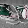 Baby-Schuhe, 0-3 Monate, Fußlänge EU 15 bis 8.5 cm grün/weiß