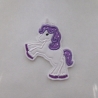 Aufnäher/Applikation - kleines Einhorn - weiss-lila