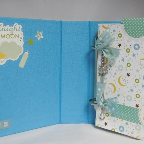 ♥ Baby Tagebuch ♥ Geschenk zur Geburt Minialbum Foto 1. Jahr Boy