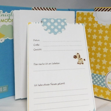 ♥ Baby Tagebuch ♥ Geschenk zur Geburt Minialbum Foto 1. Jahr Boy