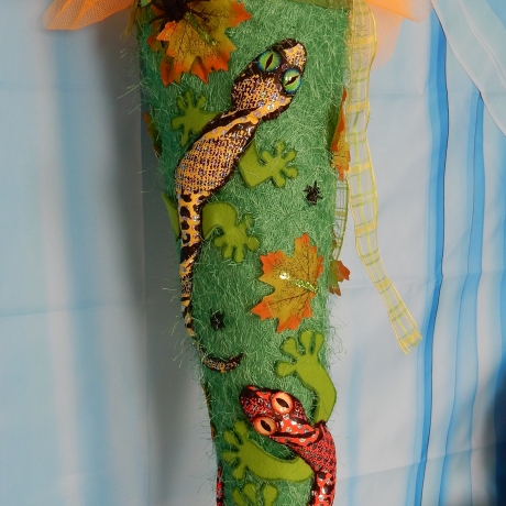 Schultüte Gecko Dschungel  Zuckertüte + Inlettkissen