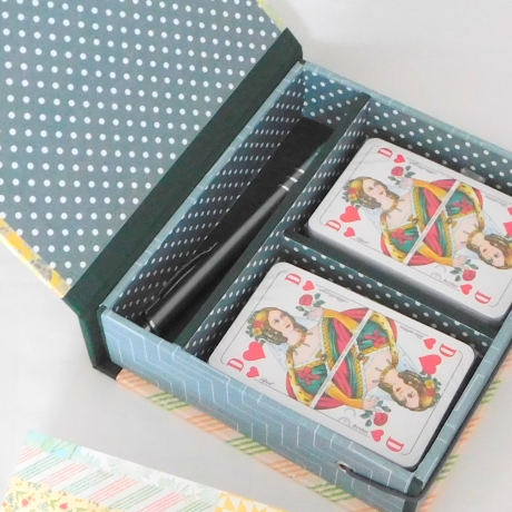 Spielkartenbox für 2 Spielkarten Kartenetui Sammelbox Spielrunde
