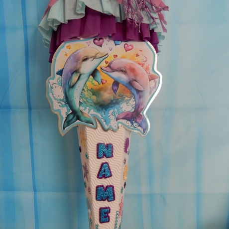 Schultüte Delfin Zuckertüte Delphin Meerjungfrau