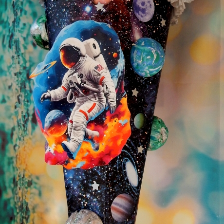Schultüte Weltraum Zuckertüte Astronaut, Planeten und Sterne