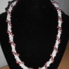 Perlen-Kette, gehäkelt, 51,5 cm, handmade, Magnetverschluss 