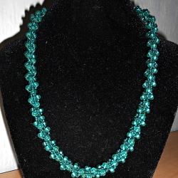 Rocailles-Kette, gehäkelt, 51 cm, handmade, Magnetverschluss 