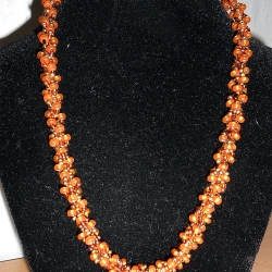 Rocailles-Kette, gehäkelt, 51 cm, handmade, Magnetverschluss 