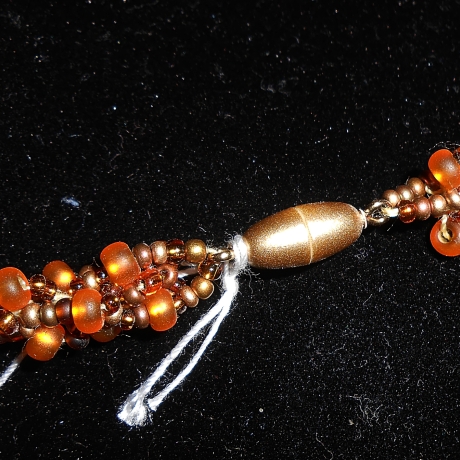 Rocailles-Kette, gehäkelt, 51 cm, handmade, Magnetverschluss 