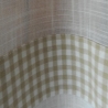 Scheibengardine Schlaufen und Karobesatz in beige - ca.135cm