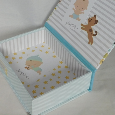 niedliche Klappbox zur Geburt ♥ Schachtel Geschenk Taufe Boy