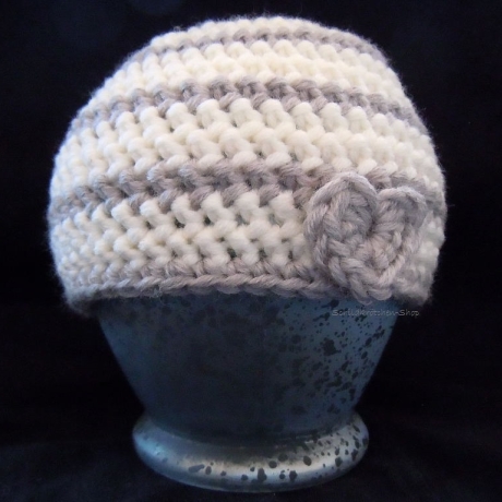 Merino-Taufmütze Maxi 34-38cm Kopfumfang