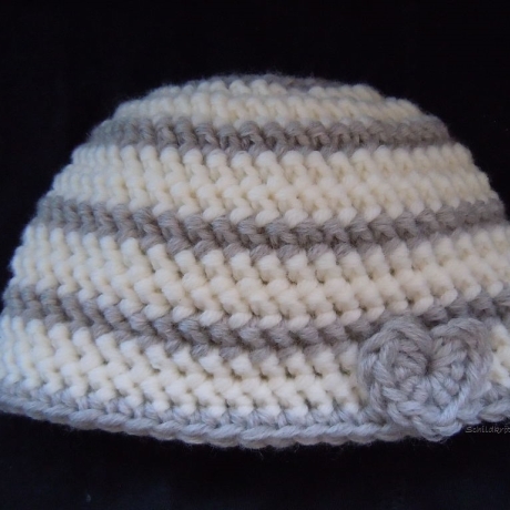 Merino-Taufmütze Maxi 34-38cm Kopfumfang