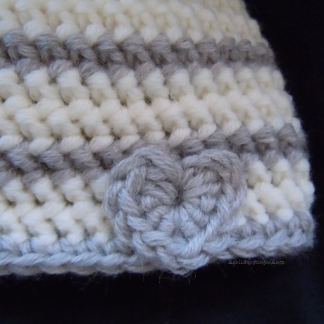 Merino-Taufmütze Maxi 34-38cm Kopfumfang