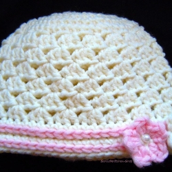 Merino-Taufmütze Mona 30-34cm Kopfumfang