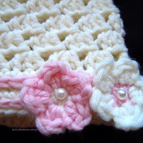 Merino-Taufmütze Mona 30-34cm Kopfumfang