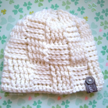 Merino-Taufmütze 32-36cm Kopfumfang