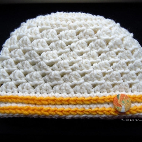 Merino-Taufmütze Mia 34-40cm Kopfumfang