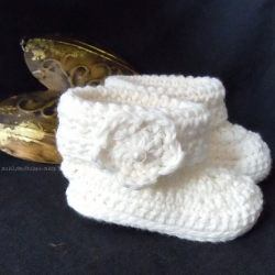 Woll-Tauf-Stiefelchen Janina, 8-9cm Sohlenlänge