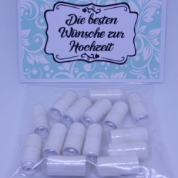 Kapseln mit Wünschen zur Hochzeit Weiß