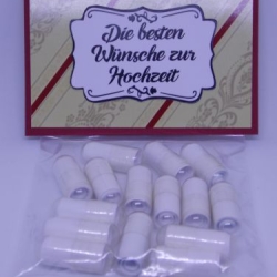 Kapseln mit Wünschen zur Hochzeit Rot