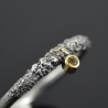 Silber-Ring /Black Snake-Eye/ 925er Silber 585er Gelbgold Citrin
