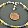 Hämatitarmband Würfel gold-silberfarbend minimalistisch edel zart