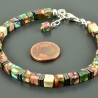 Buntes Würfel-Armband Jaspis Hämatit Armkettchen, Würfelschmuck, 