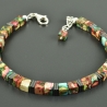 Buntes Würfel-Armband Jaspis Hämatit Armkettchen, Würfelschmuck, 