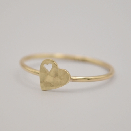 Vorsteck-Ring Corazón handgefertigter 333er Goldring