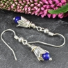 Ohrringe Ohrhänger Blüten Lapislazuli blau echt Silber Lapis