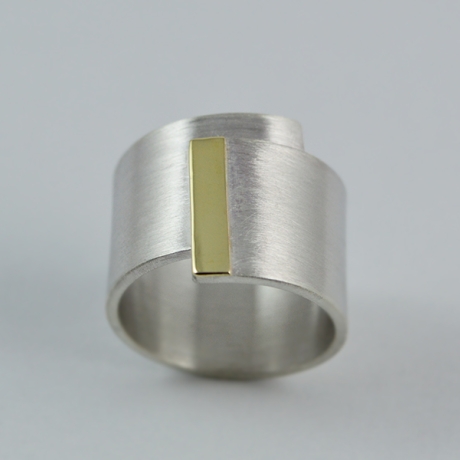 Silberring Simplicity-Gold 585er Gold