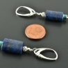 Lapislazuli-Ohrringe mit Türkis 925er Silber Ohrhänger Geschenk
