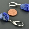 Lapislazuli Ohrringe dunkelblau 925er Silber matt Geschenk