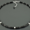 Onyxkette schwarz Rechtecke Würfel 925er Silber edel Geschenk