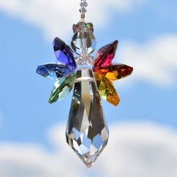 Kristall Engel Suncatcher mit Swarovski Kristallen, Schutzengel