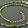 Turmalin Kette zart grün vergoldetes Silber Würfel Brautschmuck