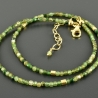 Turmalin Kette zart grün vergoldetes Silber Würfel Brautschmuck