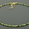 Turmalin Kette zart grün vergoldetes Silber Würfel Brautschmuck