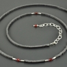 Zarte Hämatitkette Karneol Granat 925er Silber minimalistisch
