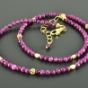 Minimalistischen Rubin-Perlenl-Kette pink vergoldetes Silber zart