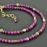 Minimalistischen Rubin-Perlenl-Kette pink vergoldetes Silber zart