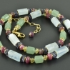 Edelsteinkette Aquamarin Turmalin Citrin Iolith Aventurin Braut