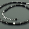 Onyxkette schwarz Rechtecke Würfel 925er Silber edel Geschenk