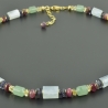 Edelsteinkette Aquamarin Turmalin Citrin Iolith Aventurin Braut